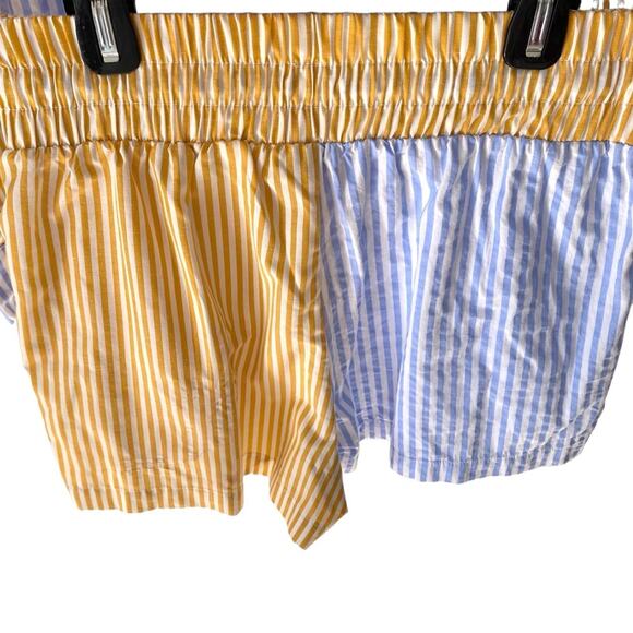 Azura Stripe Set Yellow Blue White Shorts Button Down Shirt size medium - Picture 4 of 12